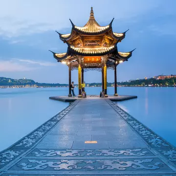 Jixian Pavilion of Hangzhou West Lake, China