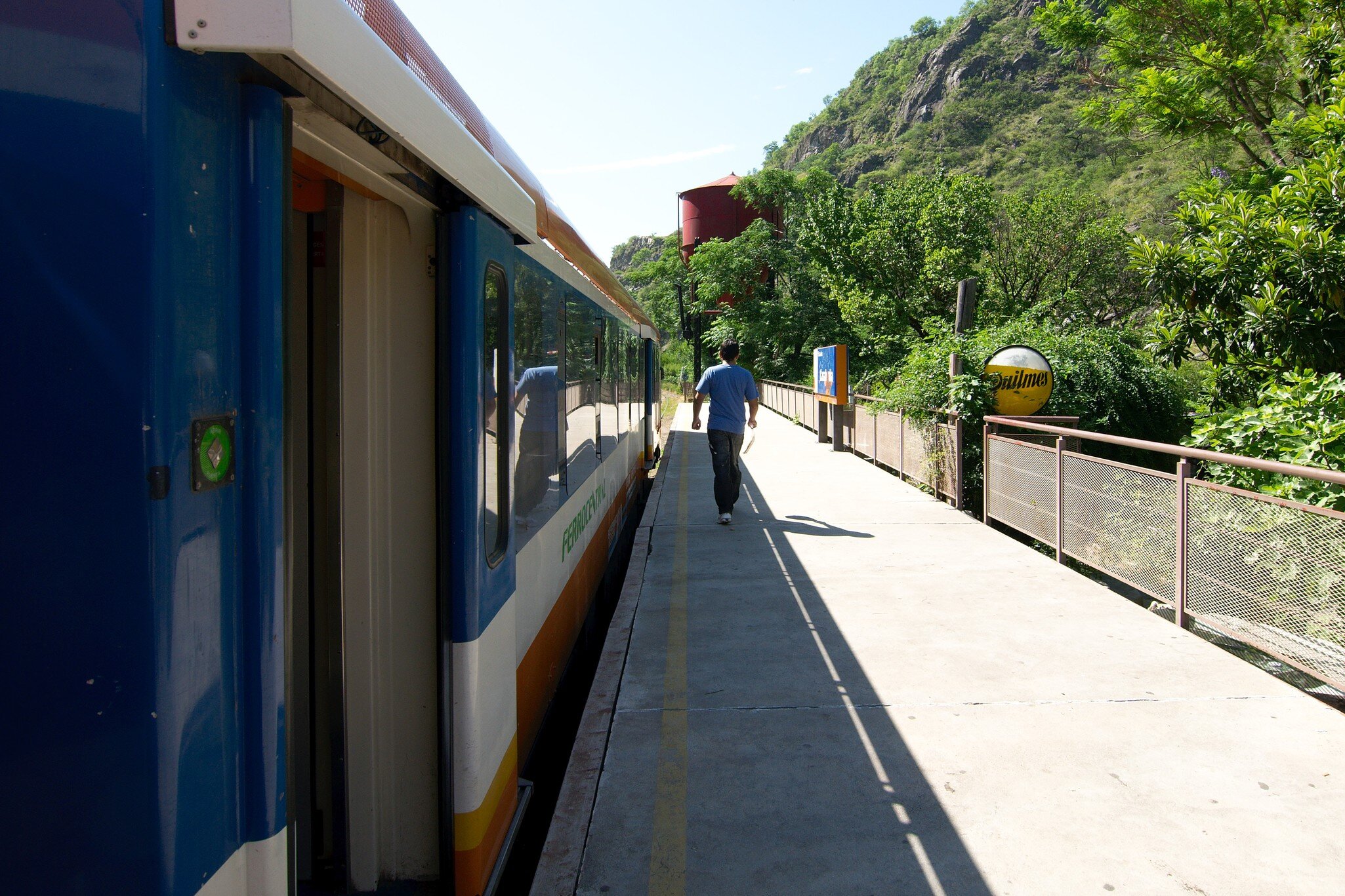 The Tren de las Sierras, a touristic train that travels through the mountains in Cordoba Province. La Calera, Cordoba, Argentina.
