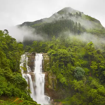 A waterfall in Nuwara Eliya in Sri Lanka