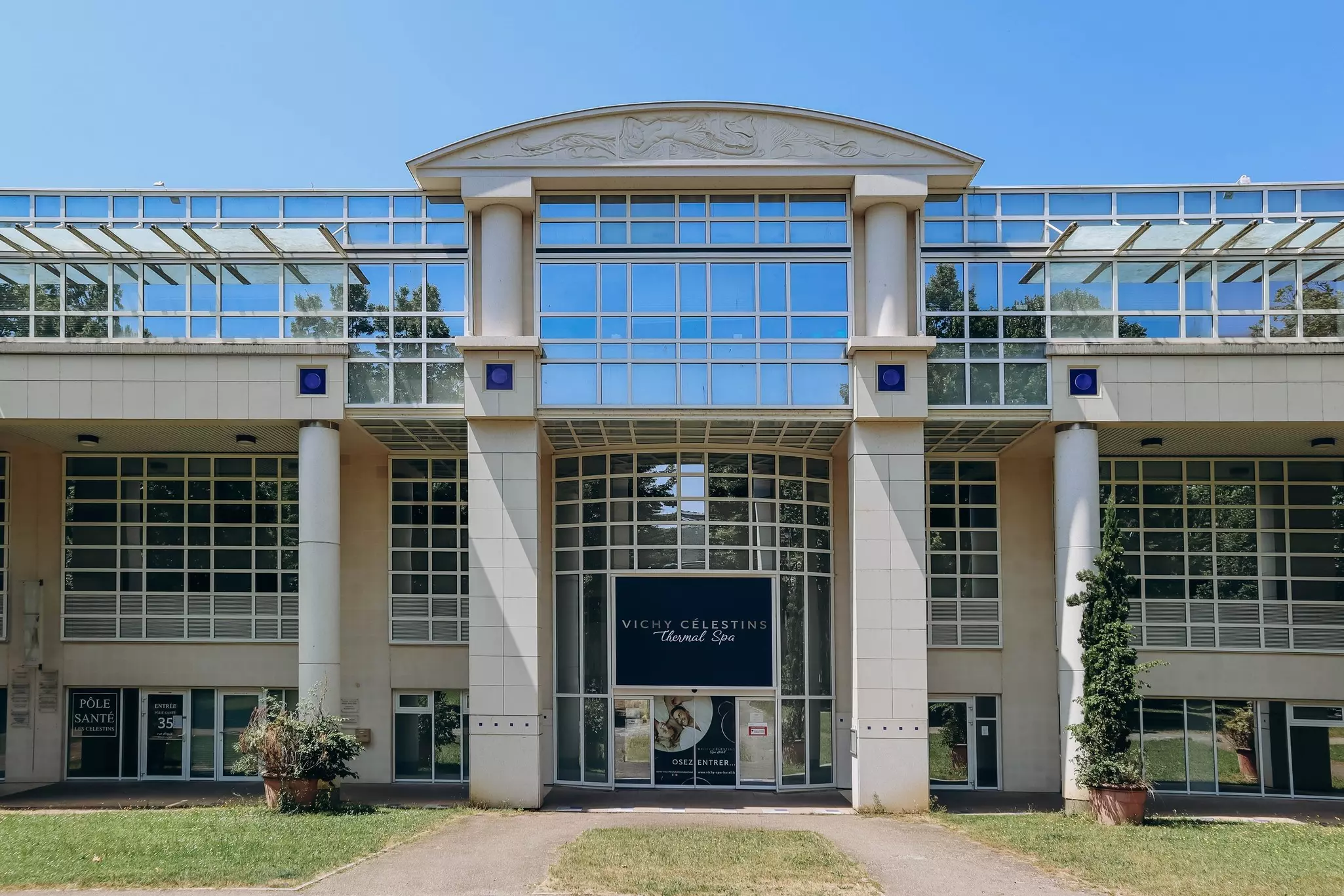 The modern exterior of a spa