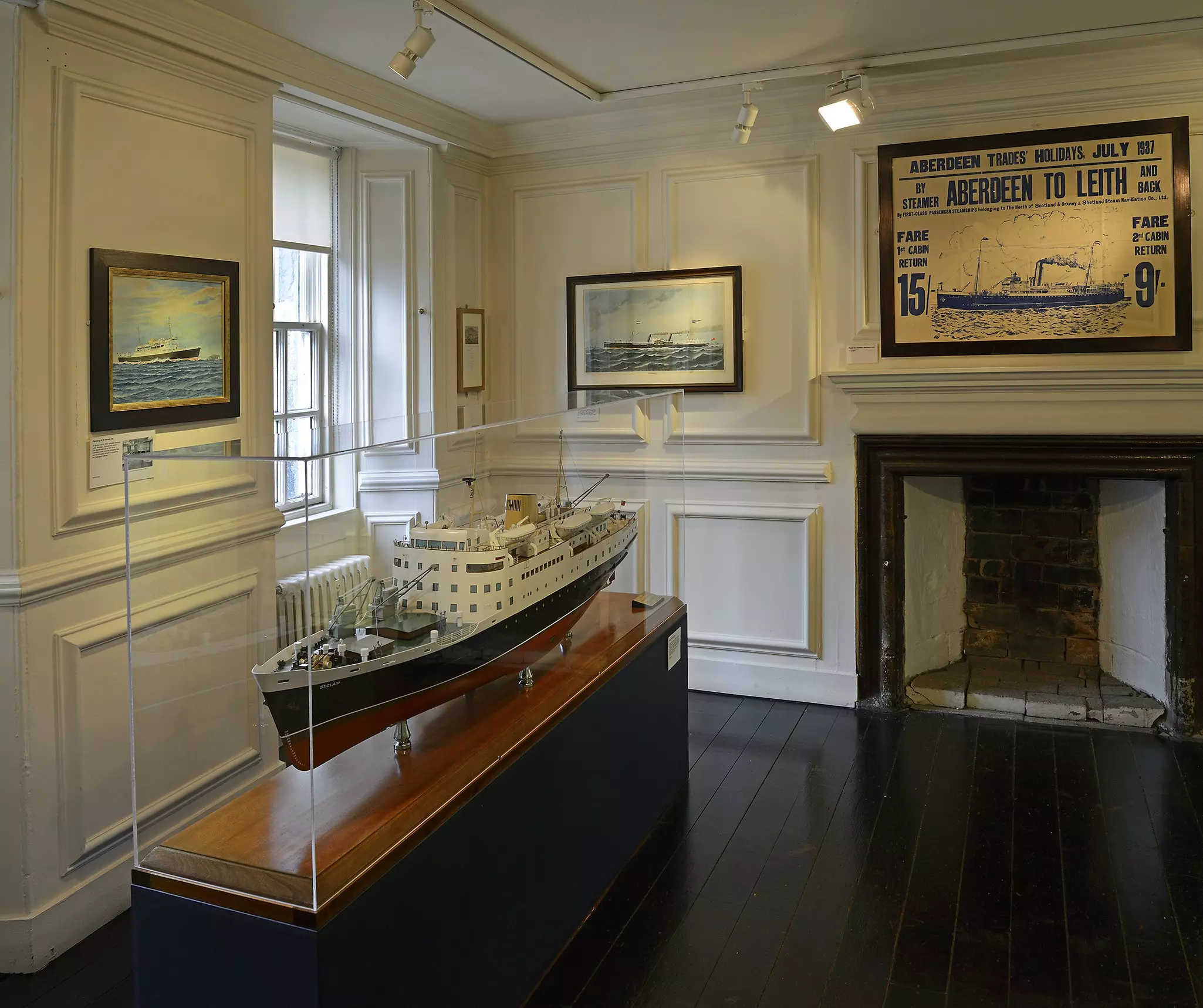 Display cabinet in Aberdeen Maritime Museum, Aberdeen, Scotland