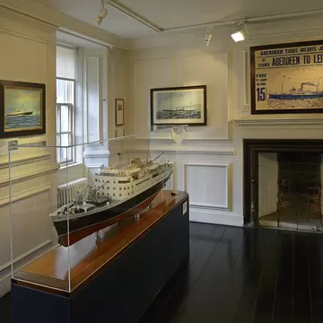 Display cabinet in Aberdeen Maritime Museum, Aberdeen, Scotland