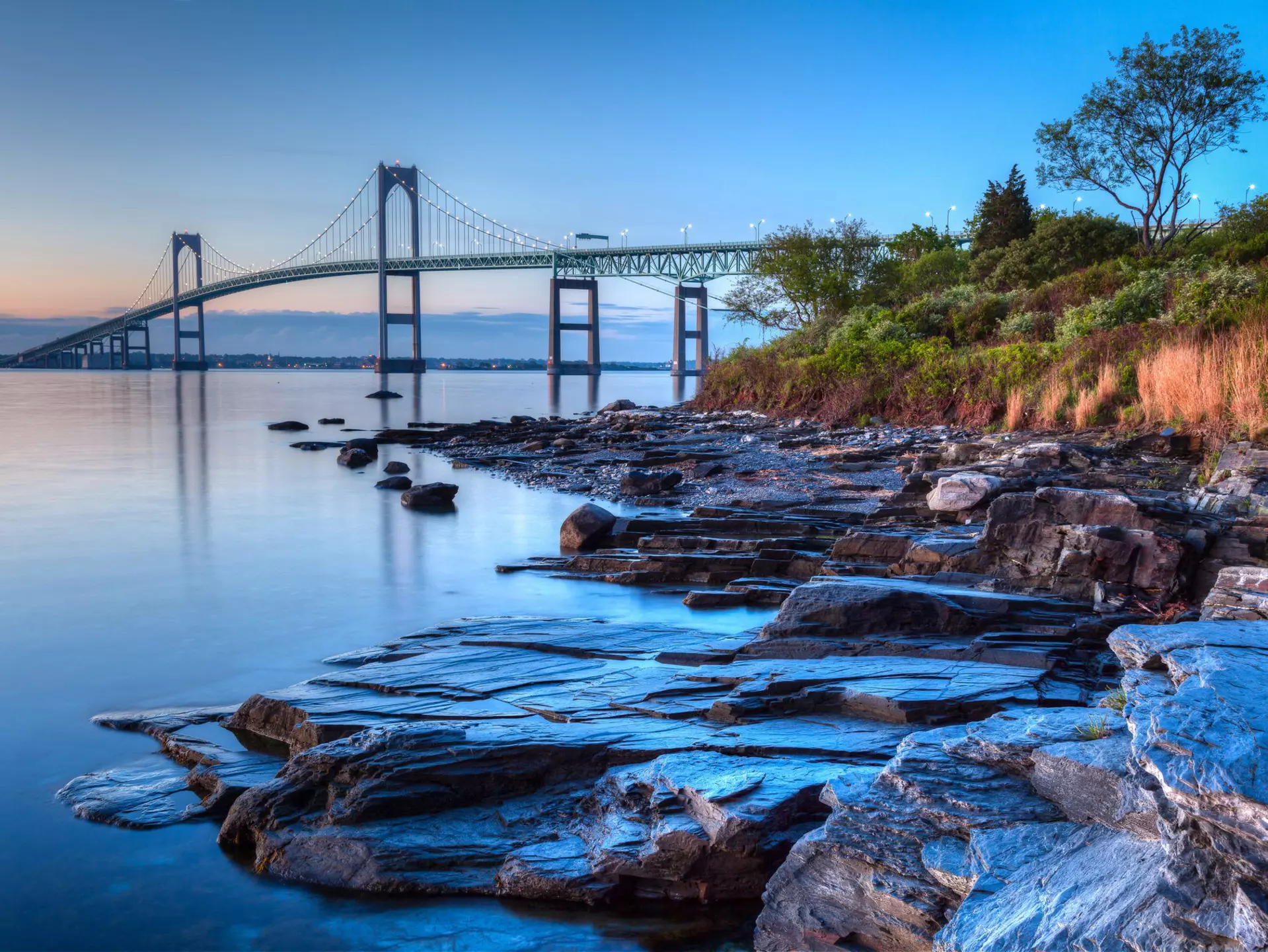 Long exposure HDR of the illuminated Newport bridge from Taylor's Point near Jamestown, Rhode Island, USA.
195045341
america, bay, beautiful, blue, bridge, coast, coastline, colorful, dawn, destination, dynamic, england, exposure, hdr, high, horizon, horizontal, island, jamestown, landmark, landscape, light, long, morning, narragansett, new, newport, night, ocean, orange, outdoors, range, reflection, rhode, ri, rocky, scenic, sea, seascape, shoreline, sky, skyline, summer, sunrise, sunset, tourism, tranquil, travel, twilight, usa, water
