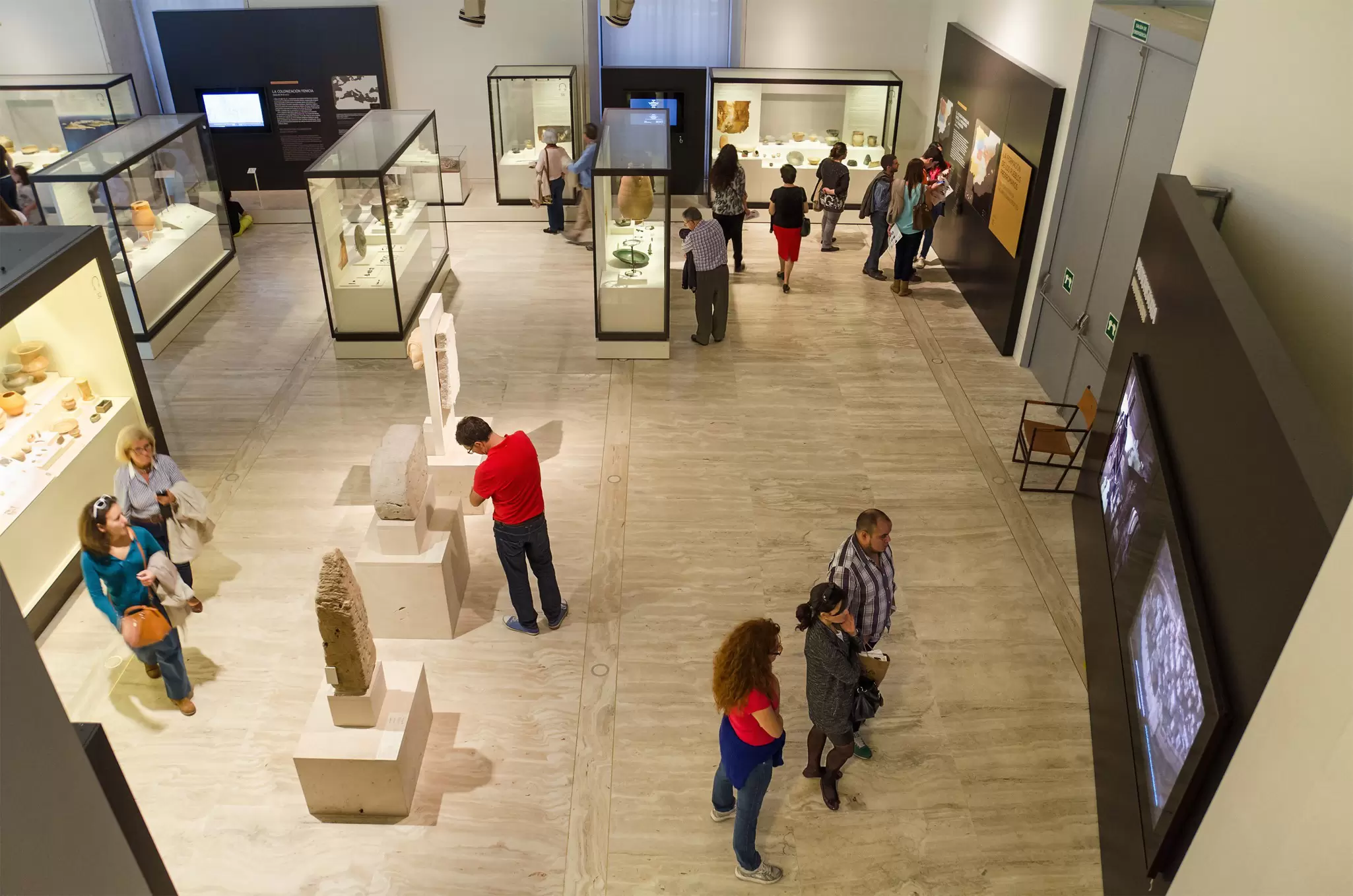 Visitors viewing the exhibition at the National Archaeological Museum in Madrid, Spain.