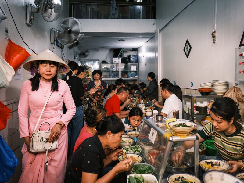 Noodle restaurant in the Old Quarter, Hanoi