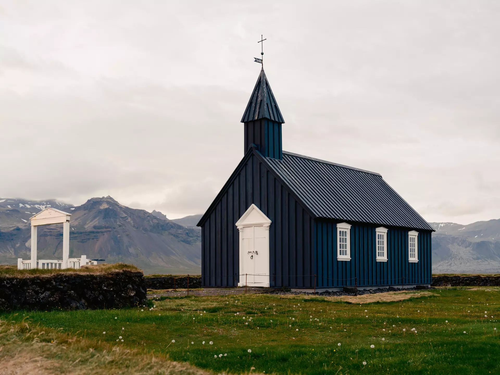 The traditional Icelandic church of Búðakirkja, Iceland. 