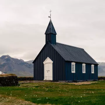 The traditional Icelandic church of Búðakirkja, Iceland. 