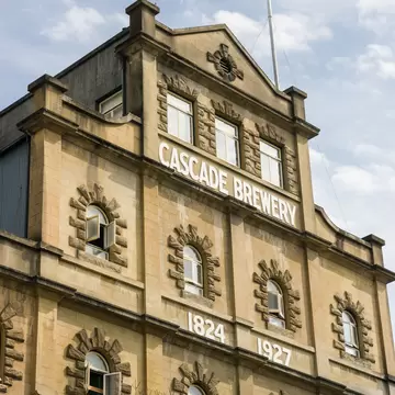 The iconic and ancient facade of Cascade Brewery  in Hobart, Tasmania, Australia.