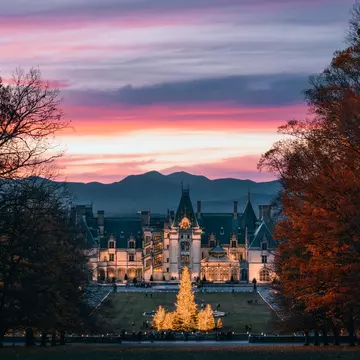 The Biltmore House in Asheville, North Carolina, during the holidays. Getty Images
