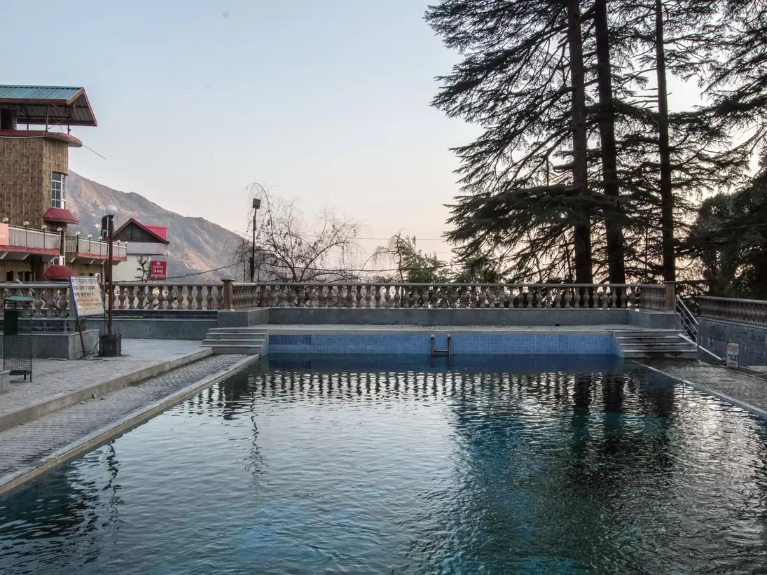 A pond at Bhagsu Nag Temple in McLeod Ganj, Himachal Pradesh, India. 