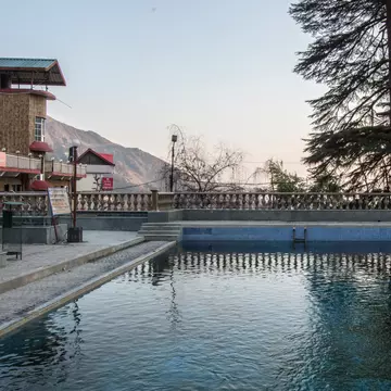 A pond at Bhagsu Nag Temple in McLeod Ganj, Himachal Pradesh, India. 