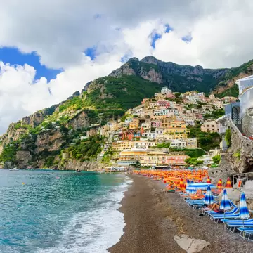 amazing beach in Positano on Amalfi coast