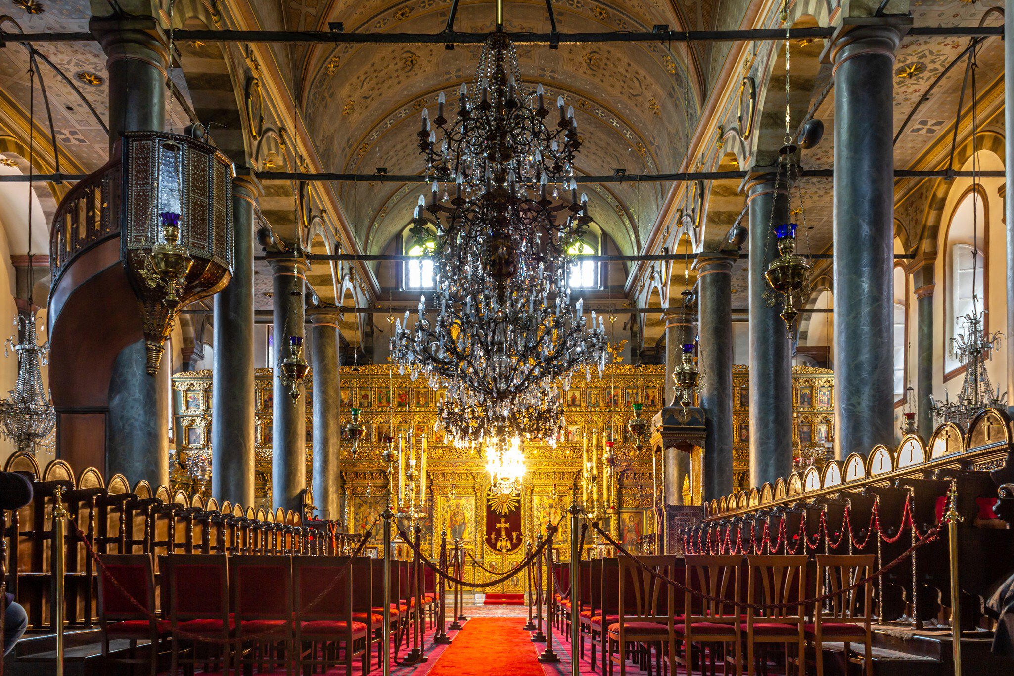 Balat, Fatih, Istanbul / Turkey - January 13 2020: The Patriarchal Church of St. George, Constantinople Ecumenical Orthodox Patriarchate interior view; Shutterstock ID 1644510007; purchase_order: 65050; job: ; client: ; other: