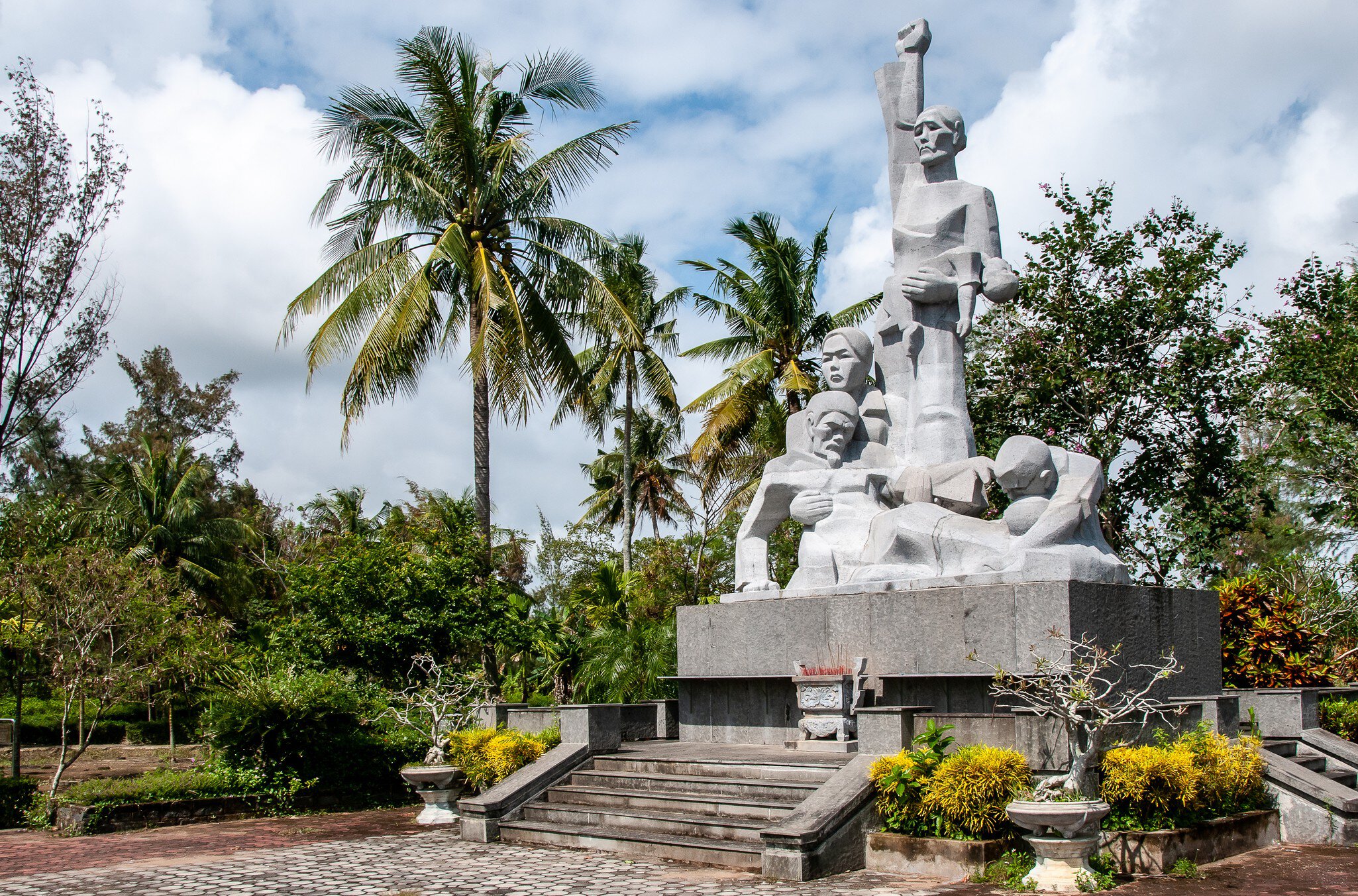 MY LAI, VIETNAM - NOV 22, 2013: a large commemorative sculpture recalls the My Lai massacre that took place in 1968, My Lai, Vietnam, on Nov 22, 2013.