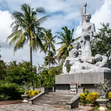 MY LAI, VIETNAM - NOV 22, 2013: a large commemorative sculpture recalls the My Lai massacre that took place in 1968, My Lai, Vietnam, on Nov 22, 2013.