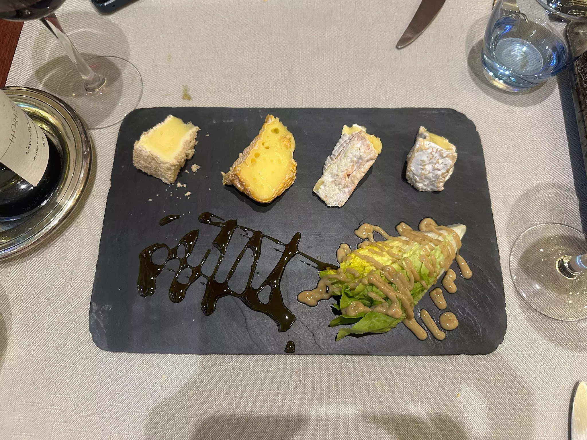 the cheese course at Augusto Chez Laurent, in Deauville