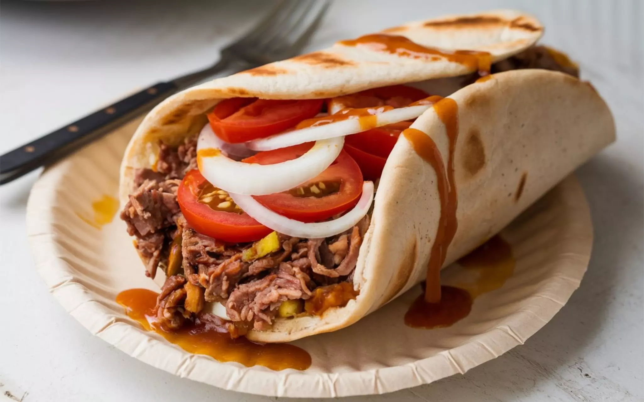 Donair: Halifax’s take on doner kebab: spiced beef wrapped in pita with sweet garlic sauce and onions. Late-night Canadian street food favorite.