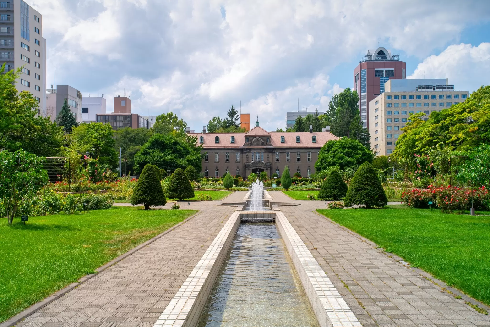 Sapporo, Hokkaido, Japan - August 23, 2023 - Scene of Sapporo Shiryokan, a museum of city archives housed in Sapporo Former Court of Appeal building, located in Odori Park area with Sunken Garden, License Type: media, Download Time: 2025-05-22T14:15:34.000Z, User: lonelyplanetmedia, Editorial: true, purchase_order: 65050 - Digital Destinations and Articles, job: Global Publishing WIP, client: Global Publishing WIP, other: Pia Peterson Haggarty // SS Comp Ingestion