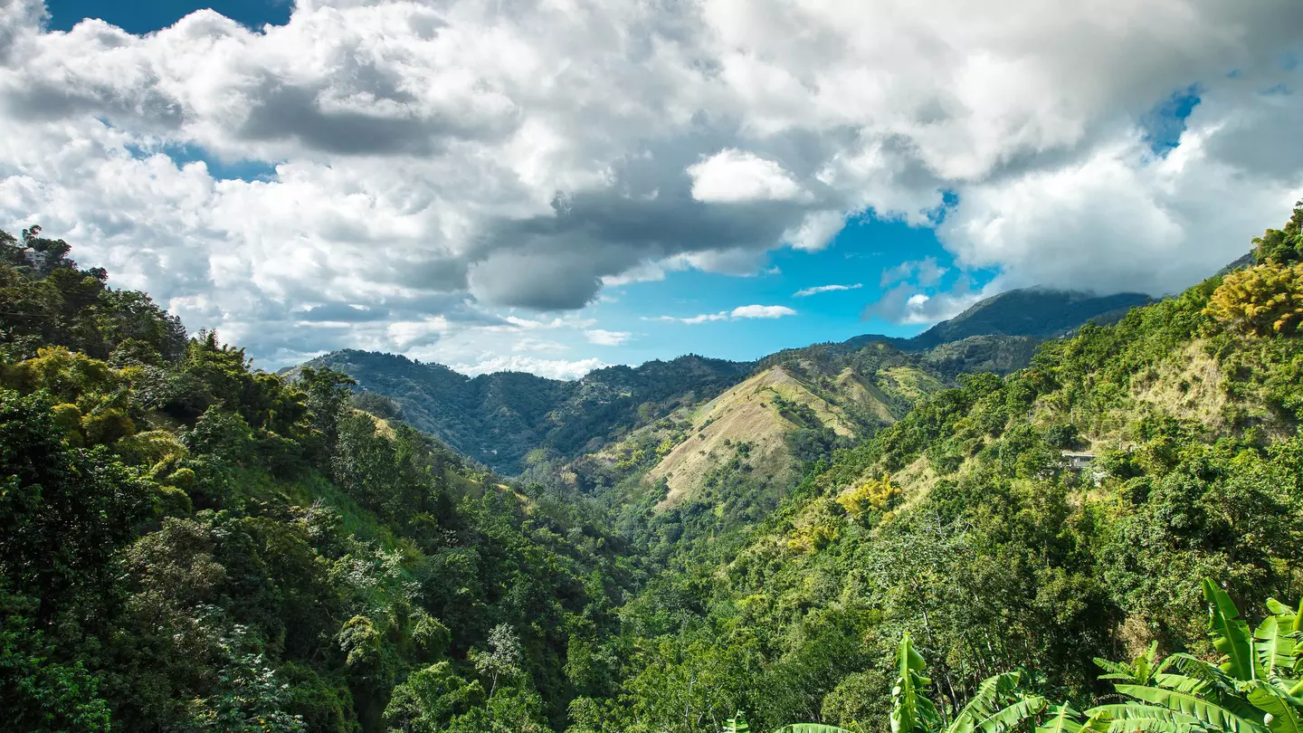 View over the Blue Mountains in Jamaica