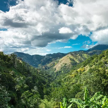 View over the Blue Mountains in Jamaica