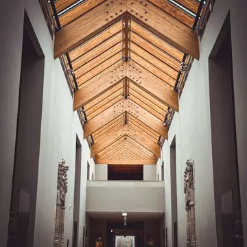 The inside of the Burrell Collection, Glasgow.