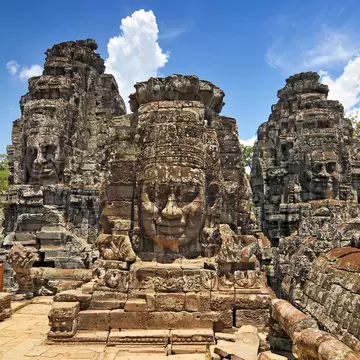 Face towers depicting Bodhisattva Avalokiteshvara, Bayon temple in Angkor, Cambodia., License Type: media, Download Time: 2025-04-25T14:30:30.000Z, User: comptonsheldon109, Editorial: false, purchase_order: 56530 - Guidebooks, job: Global Publishing WIP, client: Cambodia 14, other: Compton Sheldon