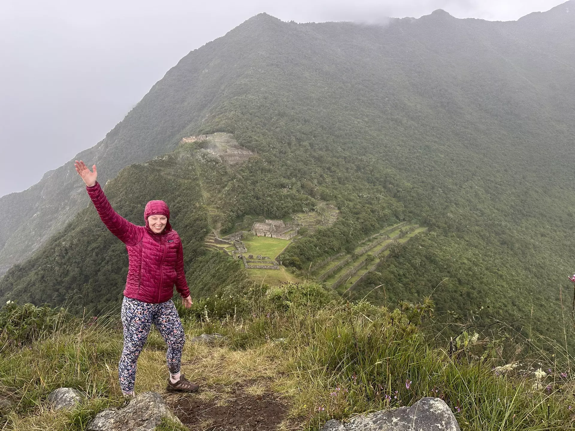 In the pouring rain, Lonely Planet editor Melissa Yeager reaches Choquequirao in Peru. The only way to reach the archeological site is to hike. Melissa Yeager/Lonely Planet