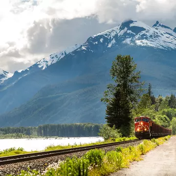 The Skeena train service crosses northern British Columbia in Canada. David Buzzard/Shutterstock