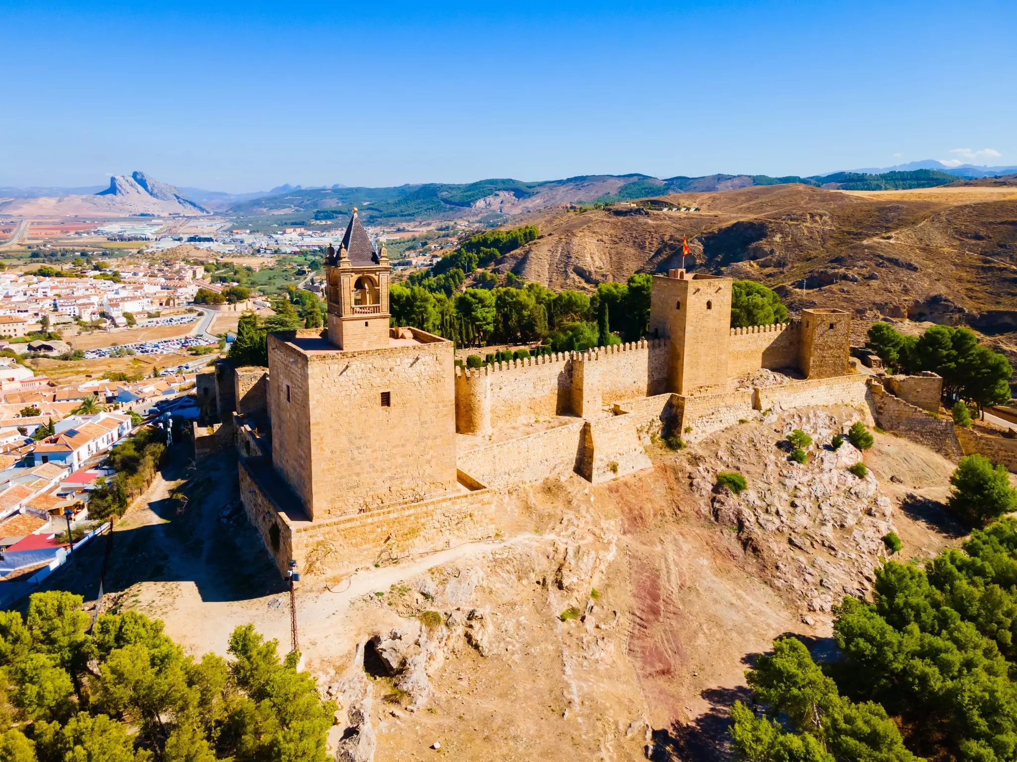 A view over the Alcazaba of Antequera in Andalucía, Spain.