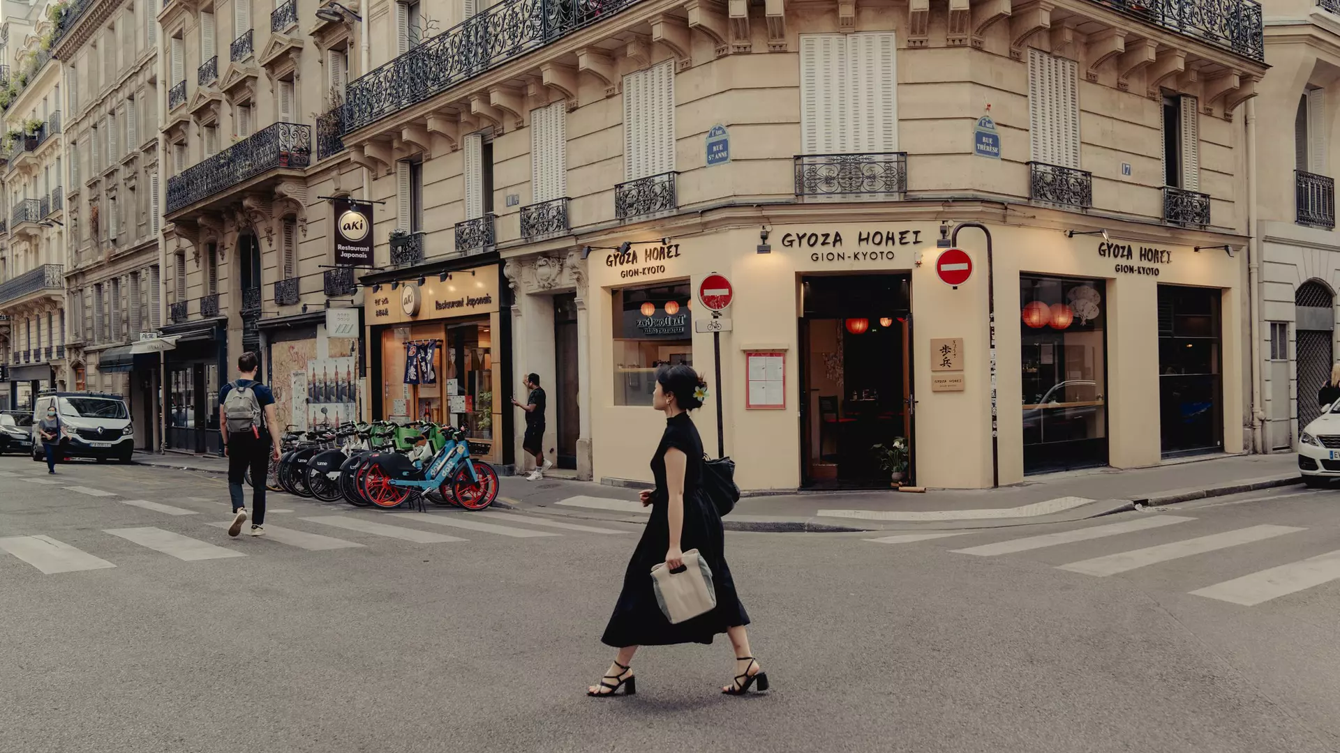 Rue Sainte-Anne, home to Little Tokyo in Paris, France. July 2024