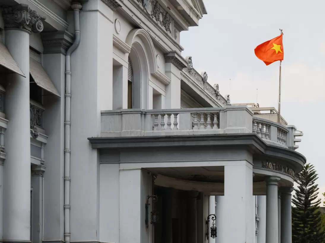 Exterior view of HCMC Museum in Ho Chi Minh City, Vietnam.