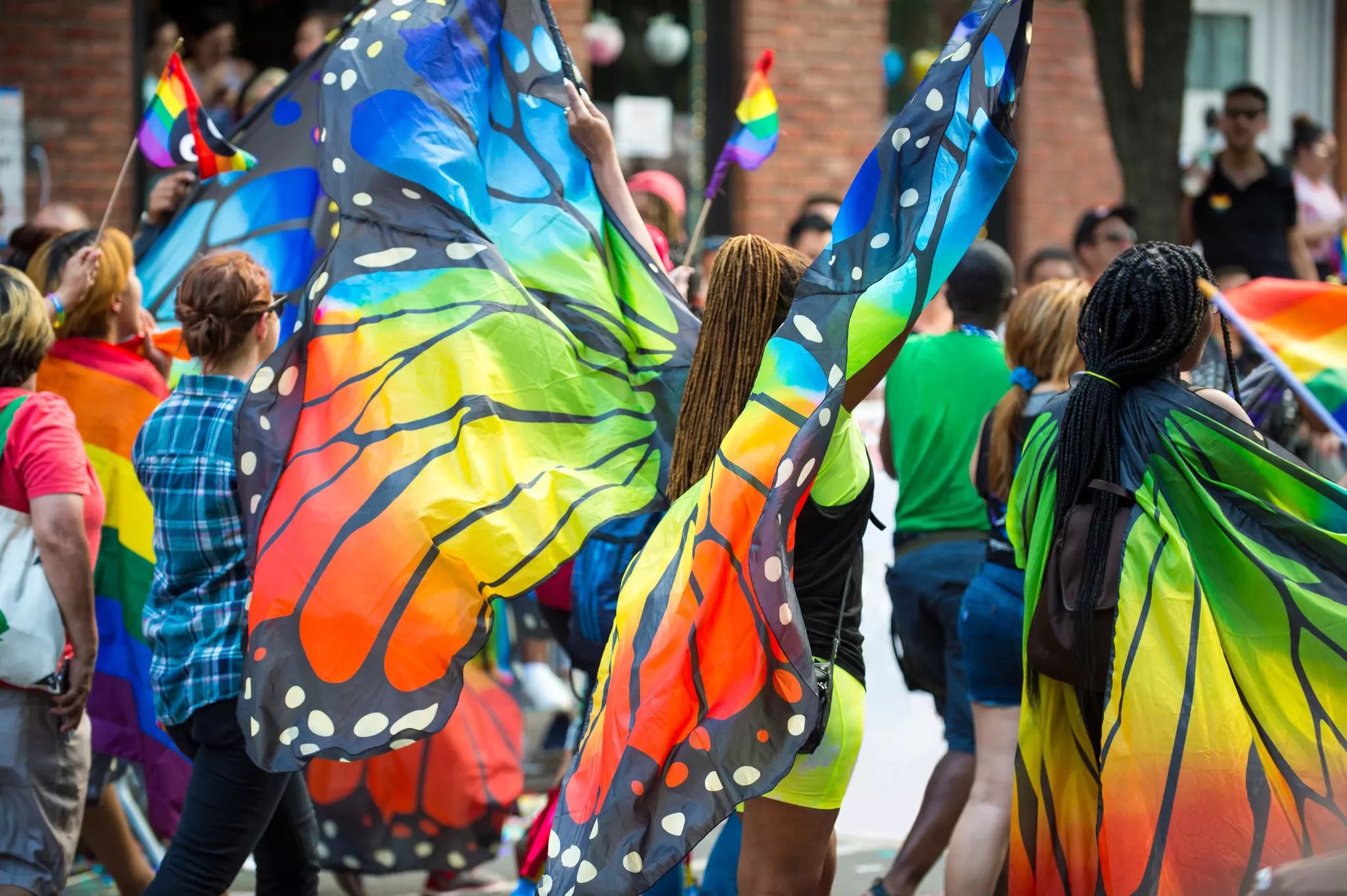 Dancers in colourful costumes