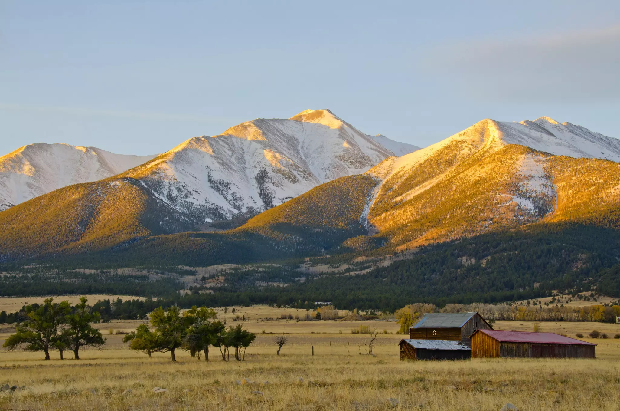 Sunrise over St Elmo ghost town in Colorado