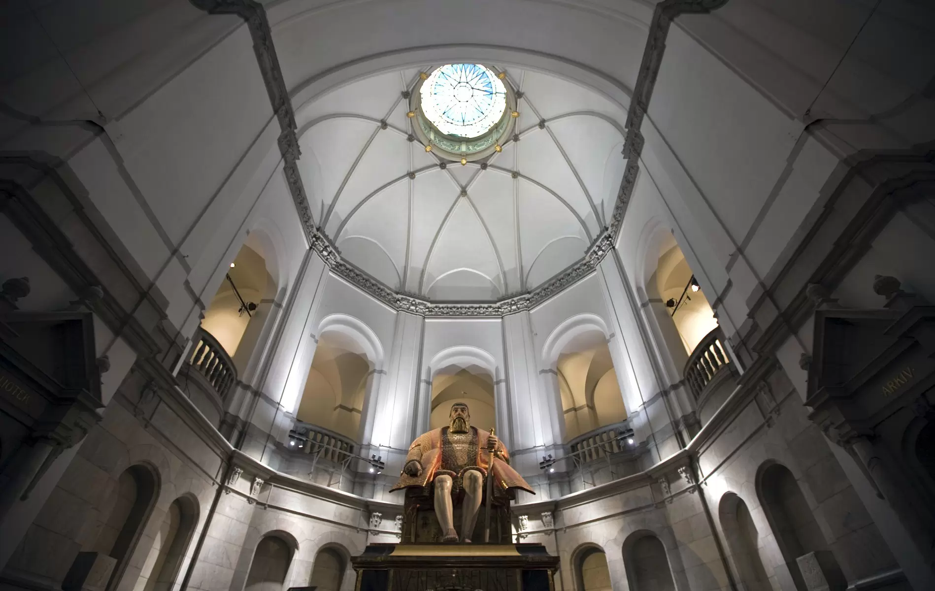 Statue of Gustav Vasa at Nordiska museet, Sweden's largest museum of cultural history.
Architecture; Architecture And Buildings; Capital Cities; Cultures; Cupola; Dome; Gustav Vasa; History; Horizontal; Indoors; Inside; Inside Of; Museum; No People; Nordic Countries; Nordiska Museet; Photography; Scandinavia; Scandinavian Culture; Stockholm; Sweden; Travel locations;