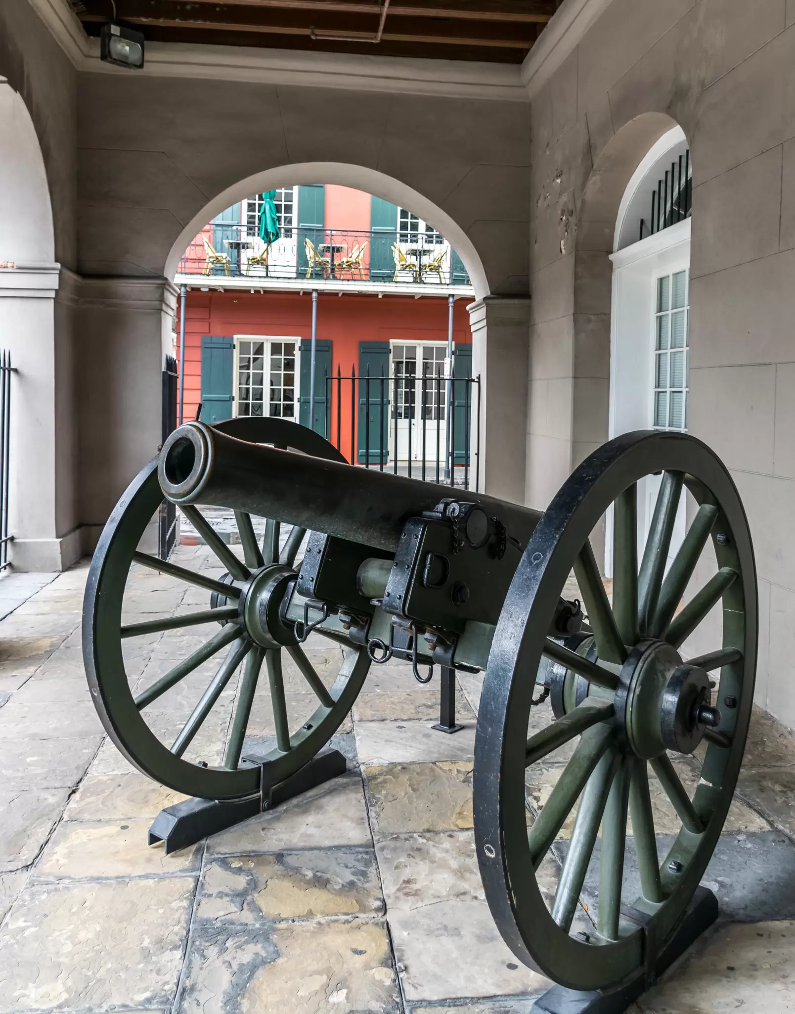 A cannon from the Battle of New Orleans at the Cabildo museum