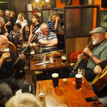 Traditional Irish music at a pub in Ireland