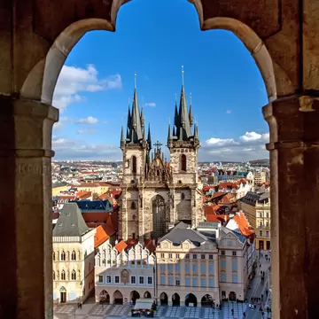View of Prague Castle and Old Town, Prague, Czech Republic.