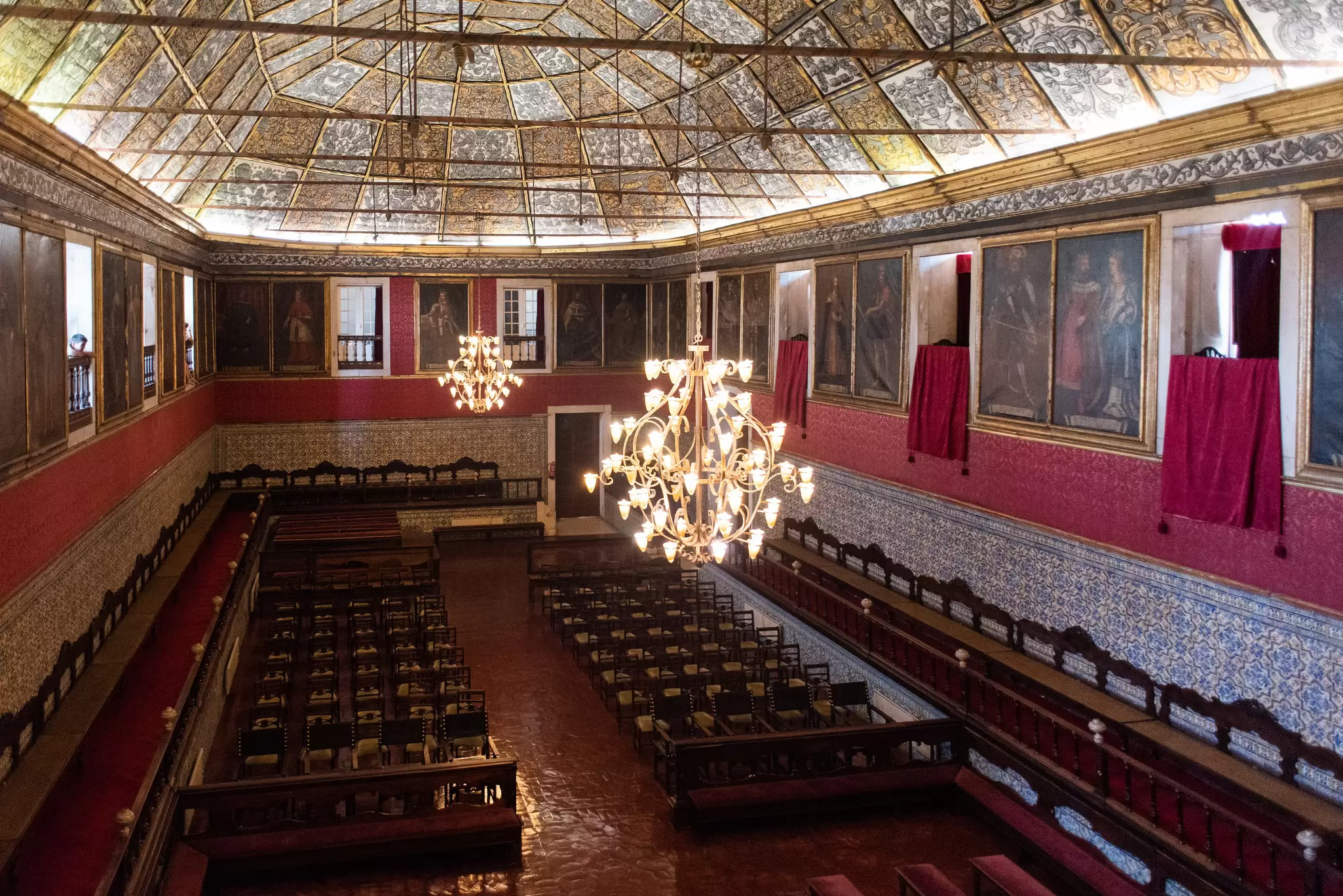 View of the Great Hall of Acts in the University of Coimbra in Portugal.