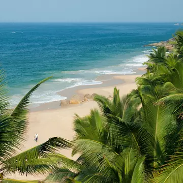A near deserted beach near Kovalam and Trivandrum (Thiruvananthapuram), Kerala, India