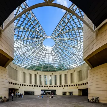 The interior of the MART (Museo di Arte Moderna e Contemporanea di Trento e Rovereto) is a renowned modern art museum, featuring contemporary art exhibitions and cultural events.