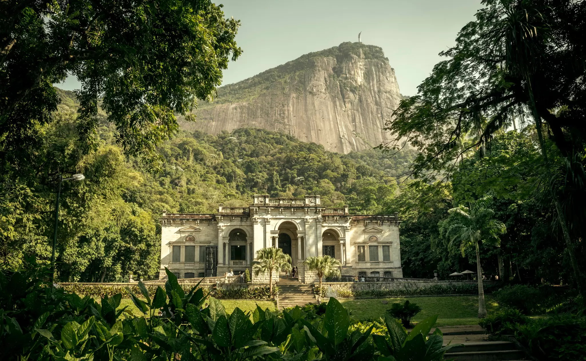 View of the palace at the Parque Lage in Rio de Janeiro, Brazil.