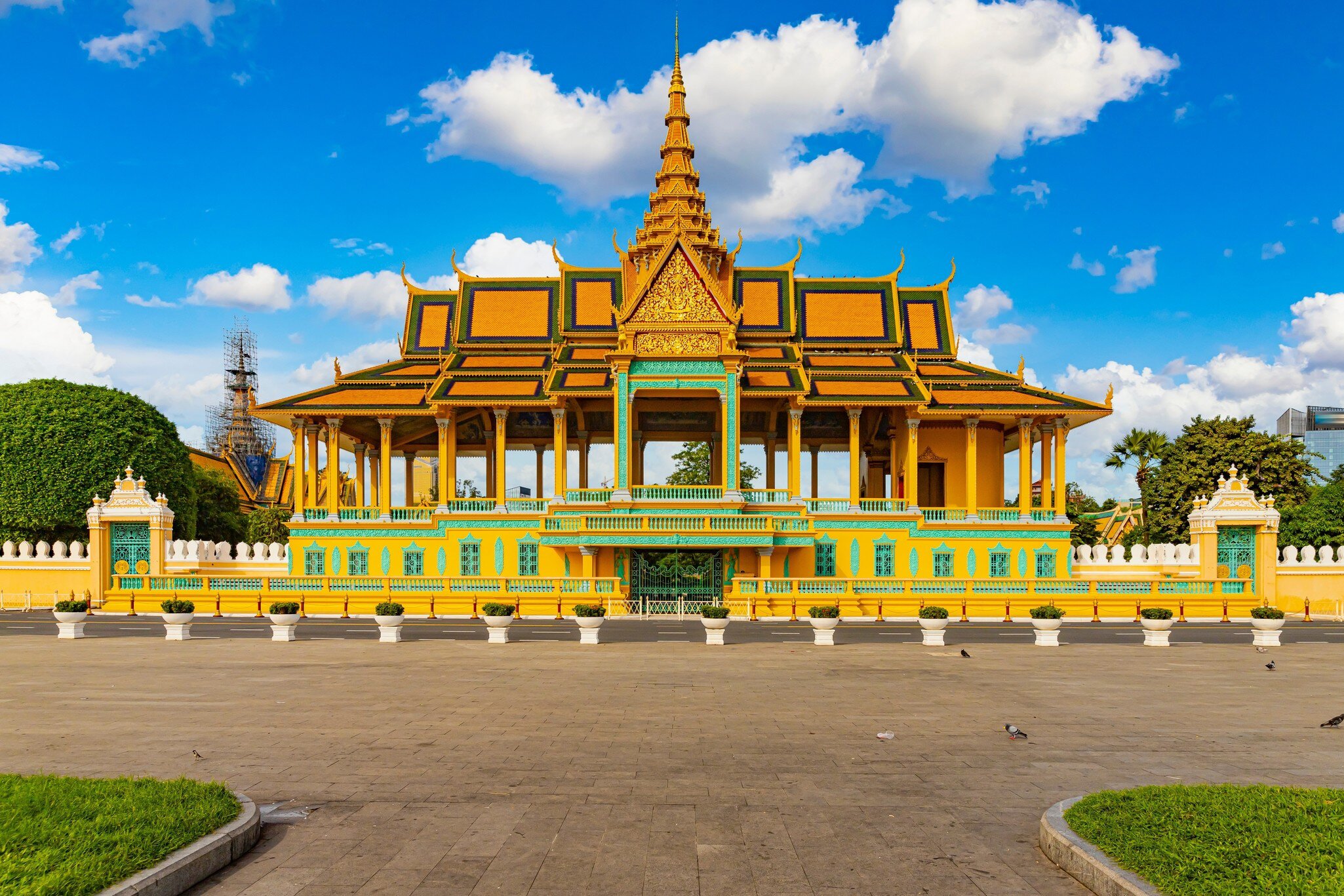 Royal Palace in Phnom Penh, Cambodia. Throne Hall building