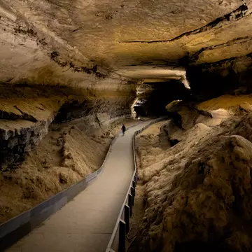 A huge passageway in Mammoth Cave, Kentucky