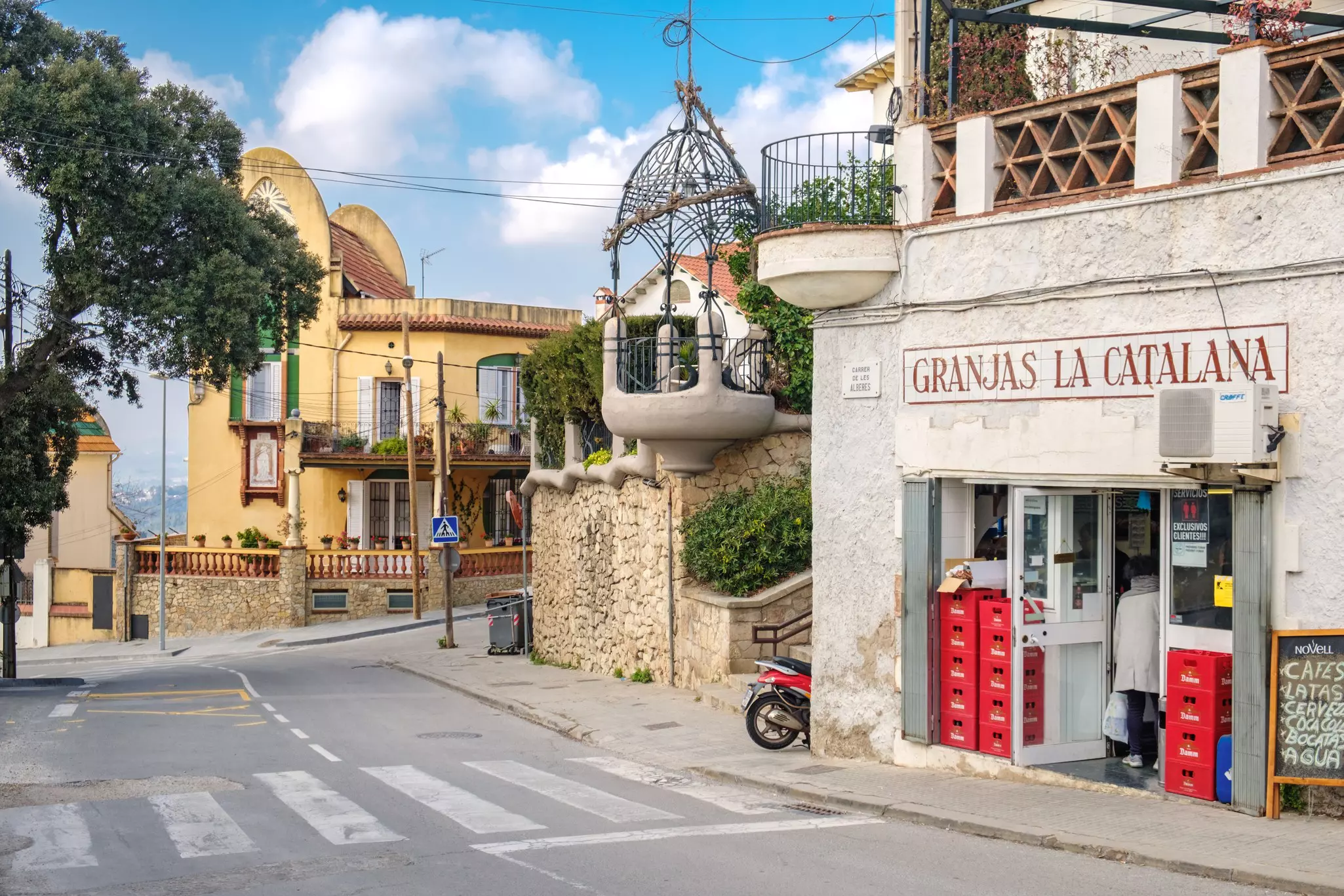 A traditional cornershop cafe on a quiet residential street.