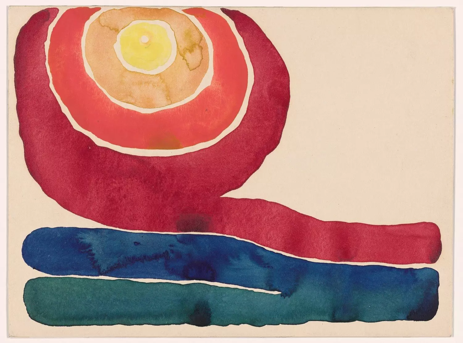 Georgia O'Keeffe’s “Evening Star No. II” for the exhibition “To See Takes Time” at MoMA © Georgia O’Keeffe Museum. Image courtesy of The Museum of Modern Art, New York