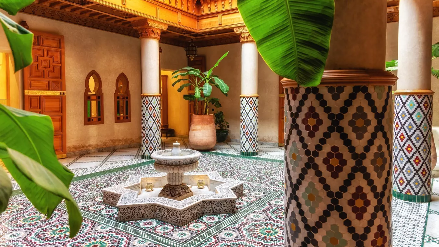 Tiled interior of the Moroccan Culinary Arts Museum Marrakesh, Morocco