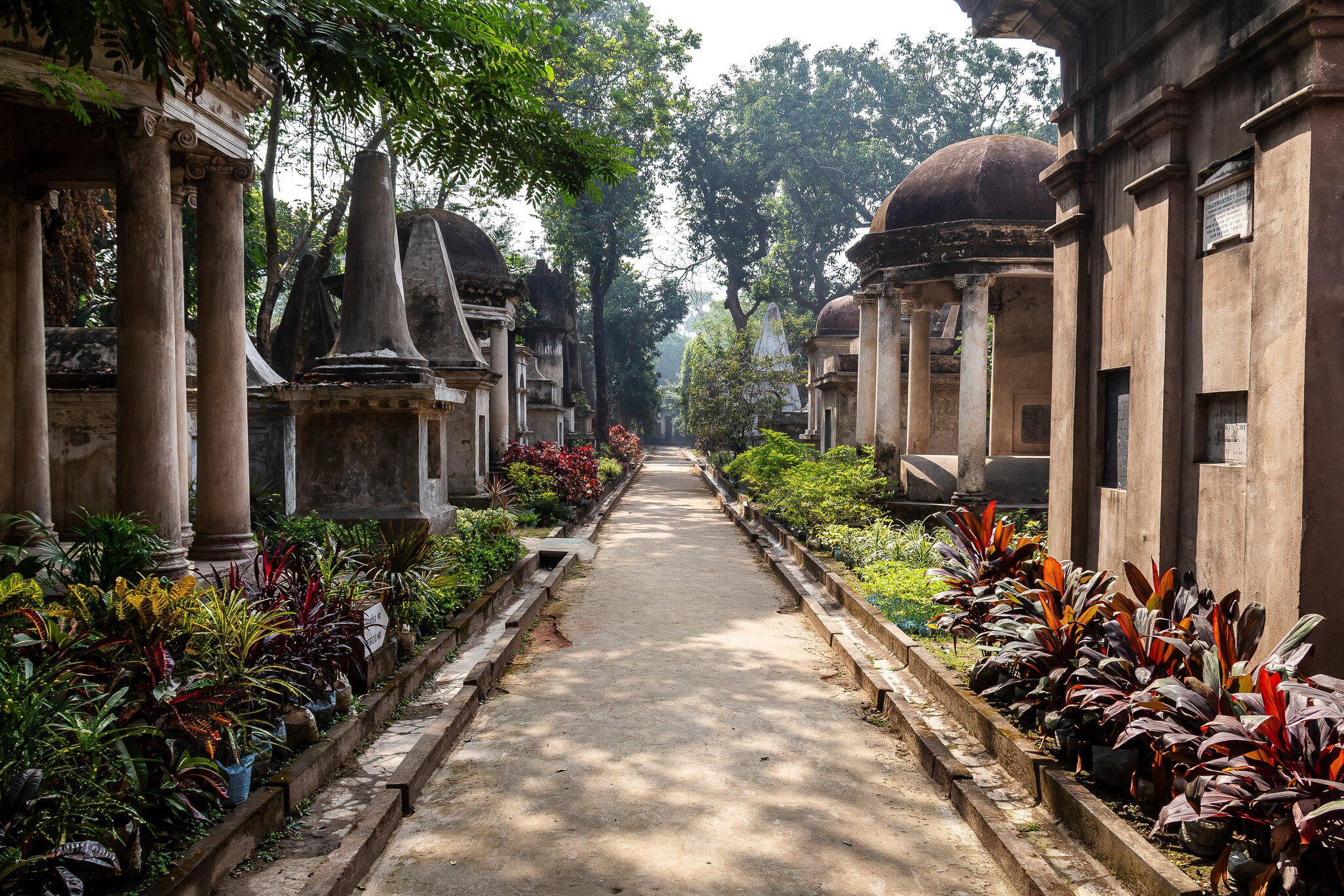 Mausolea at South Park Street Cemetery in Kolkata, West Bengal, India.