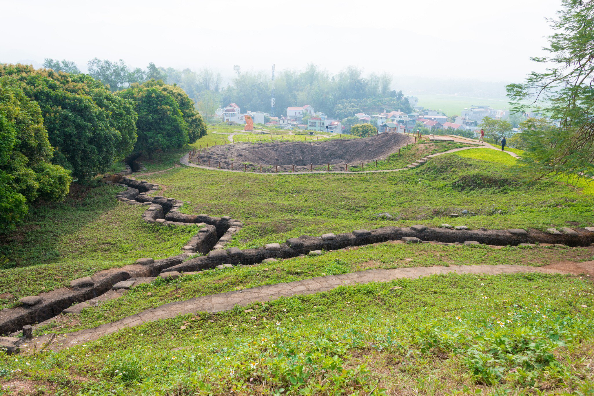 Trench warfare at A1 Hill, a famous historic site in Dien Bien Phu, Vietnam.