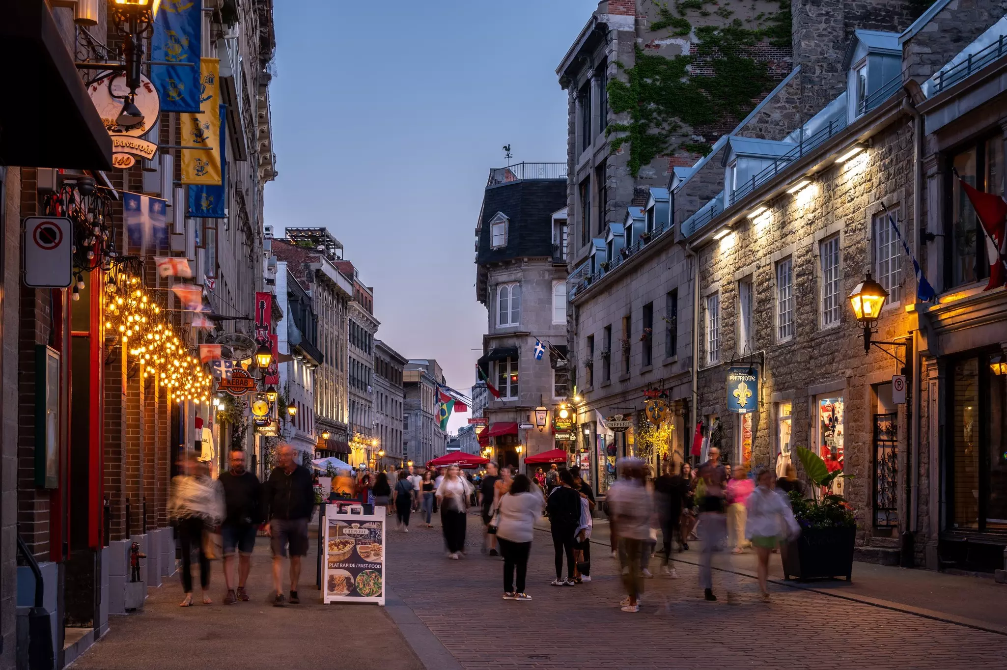 Views along Saint Paul street in Montreal's old port area.