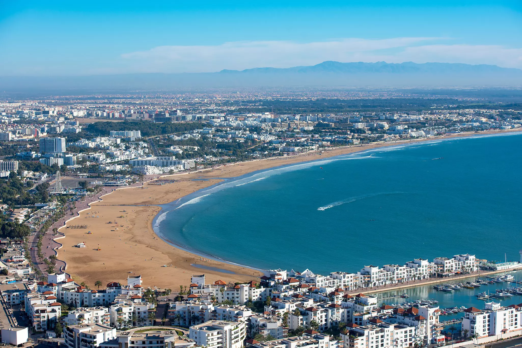 Panoramic view Agadir ariel from the Agadir Kasbah.